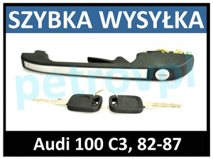 Audi 100 C3 82-87, Klamka przód PRAWA chrom +klucz