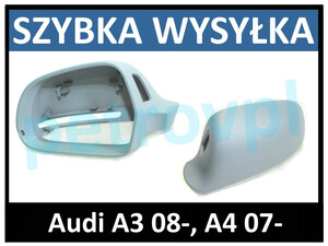 Audi A3 08- A4 07-, Obudowa lusterka LEWA + ASSIST