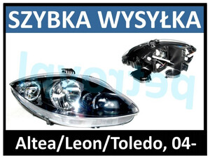 Altea/Leon/Toledo 04-, Reflektor lampa nowa PRAWA
