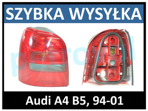 Audi A4 B5 94-98, Lampa tylna KOMBI dymiona LEWA