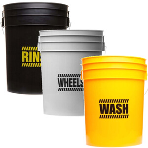 Wiadro WORK STUFF - Bucket WASH+RINSE+WHEELS żółte+czarne+szare