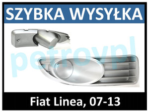 Fiat Linea 07-13, Atrapa kratka zderzaka szary PRAWA