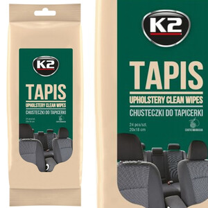 Chusteczki do tapicerki materiałowej K2 - Tapis Wipes x24 sztuki