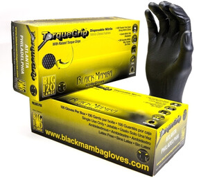 Rękawice nitrylowe - BLACK MAMBA TORQUE GRIP rozmiar L
