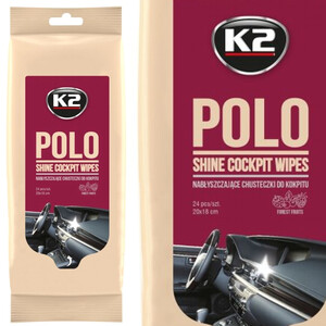 Chusteczki do kokpitu K2 - Polo Shine Wipes POŁYSK x24 sztuki
