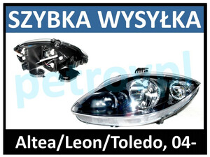 Altea/Leon/Toledo 04-, Reflektor lampa nowa LEWA