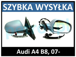 Audi A4 B8 08-, Lusterko ELE mal PRAWE + migacz