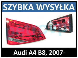 Audi A4 B8 08-, Lampa tylna Sedan wewn. nowa LEWA